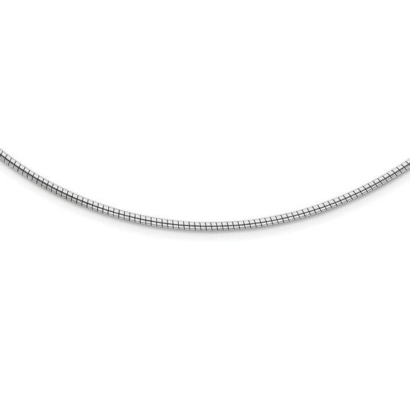 2mm Sterling Silver Round Cubetto Chain Necklace 16-18 Inch
